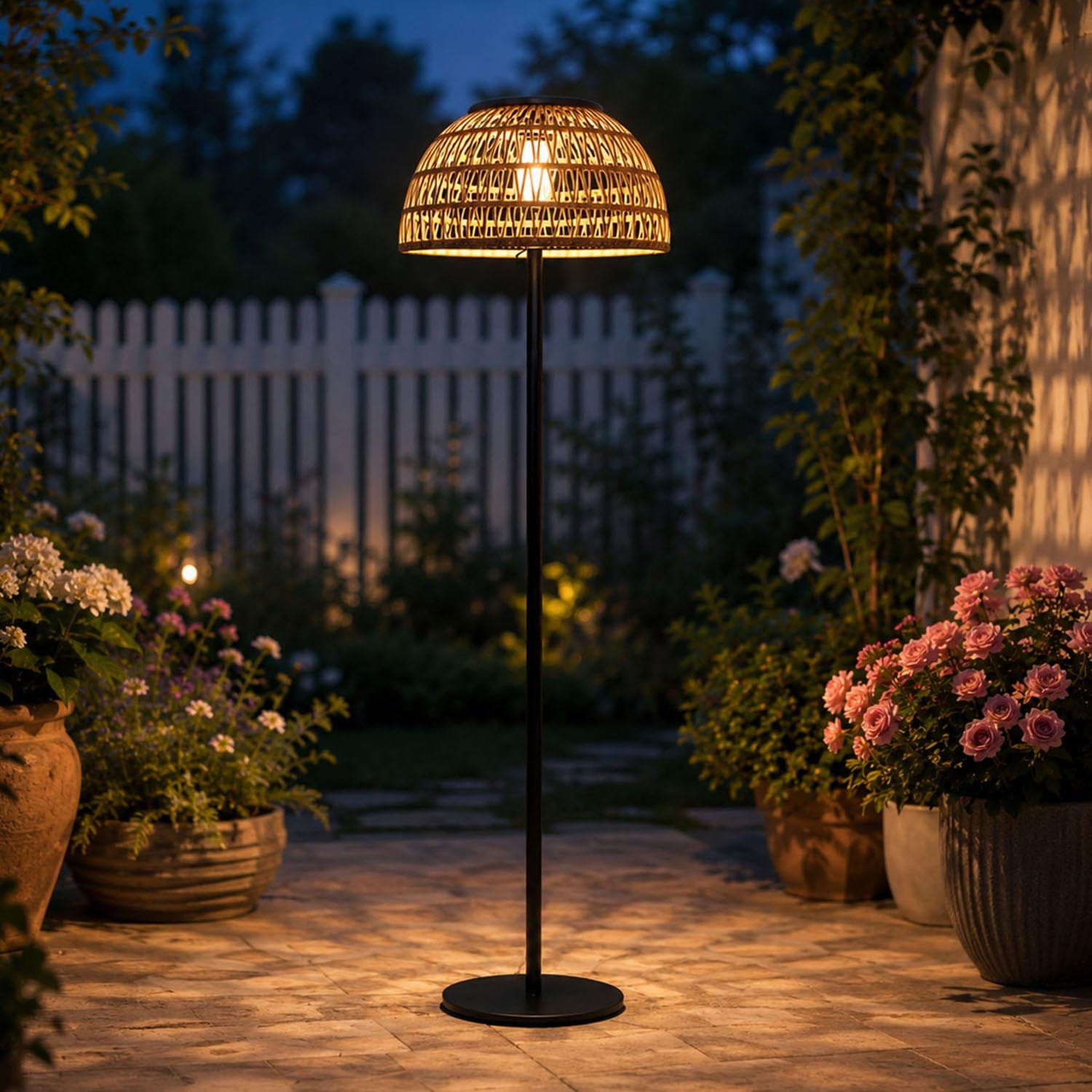 Solar Lamp - Beige Solar Outdoor Floor Lamp with