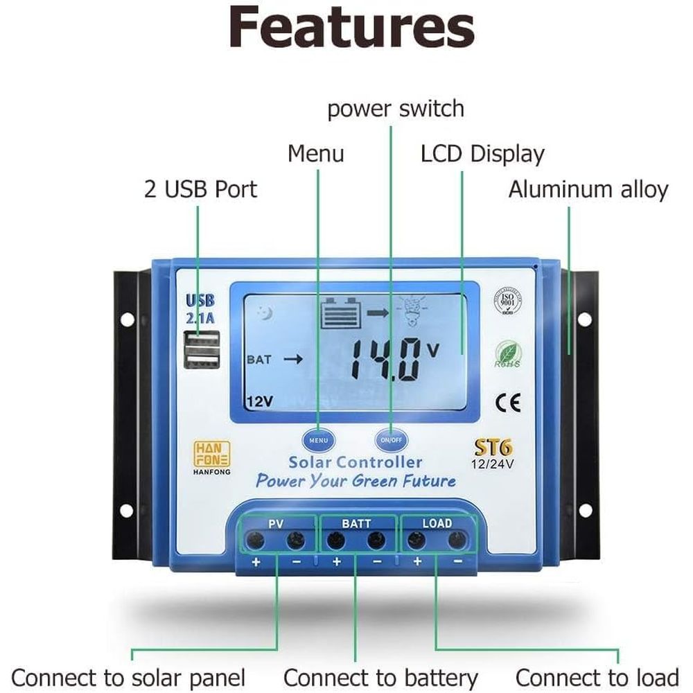 60A Solar Charge Controller 12 - đánh giá và giá Charge Controller Solar