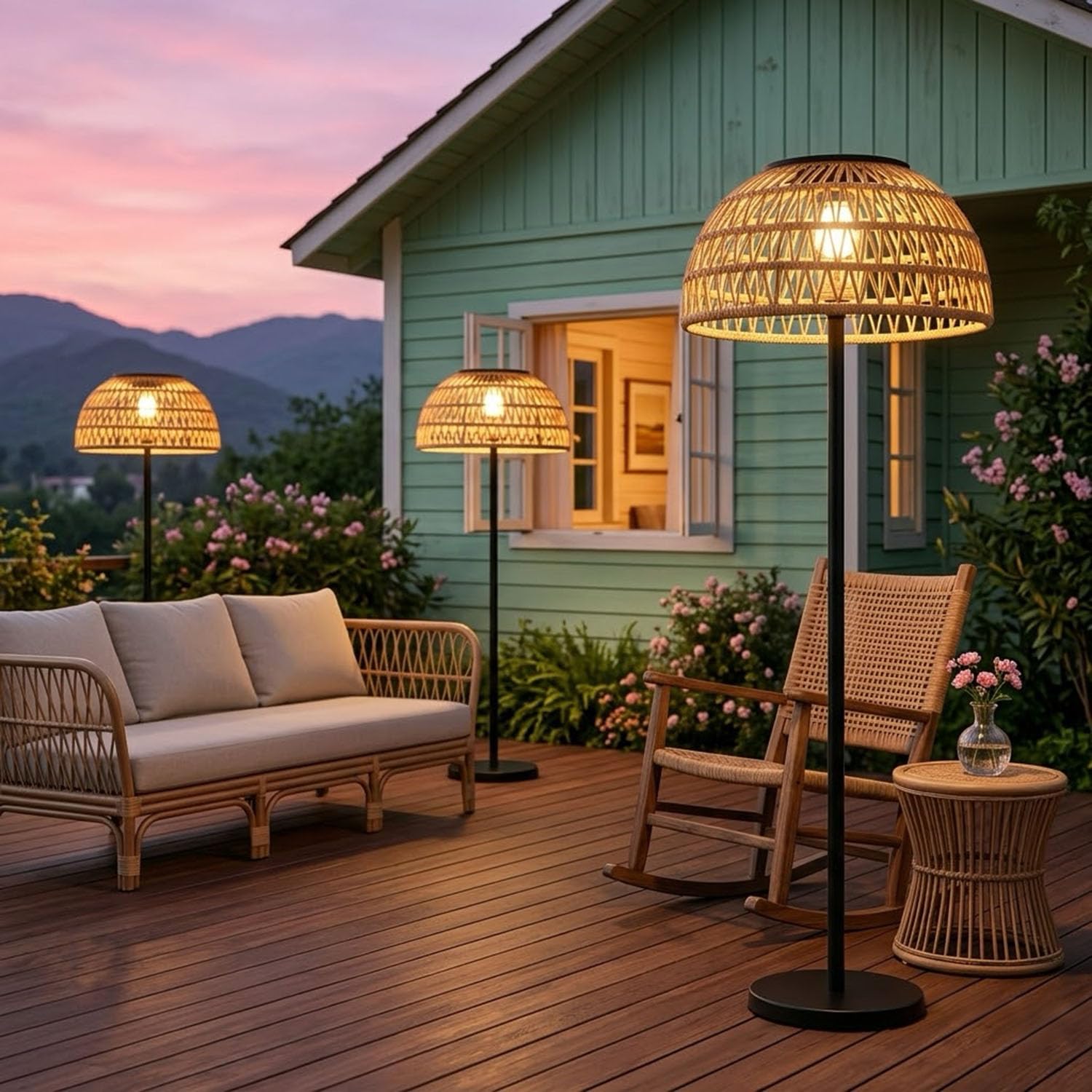 Beige Solar Outdoor Floor Lamp - đánh giá và giá Solar Lamp