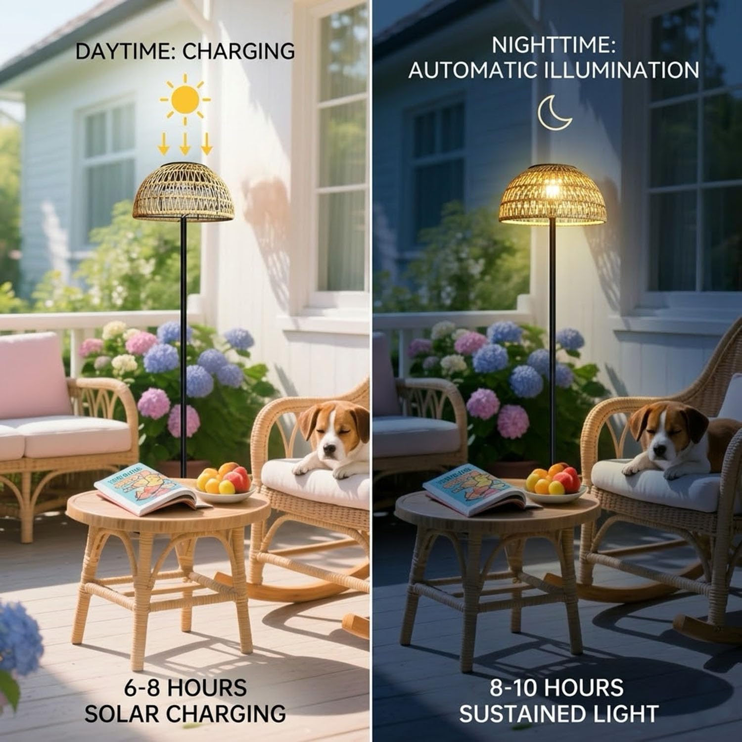 Beige Solar Outdoor Floor Lamp - đánh giá và giá Solar Lamp