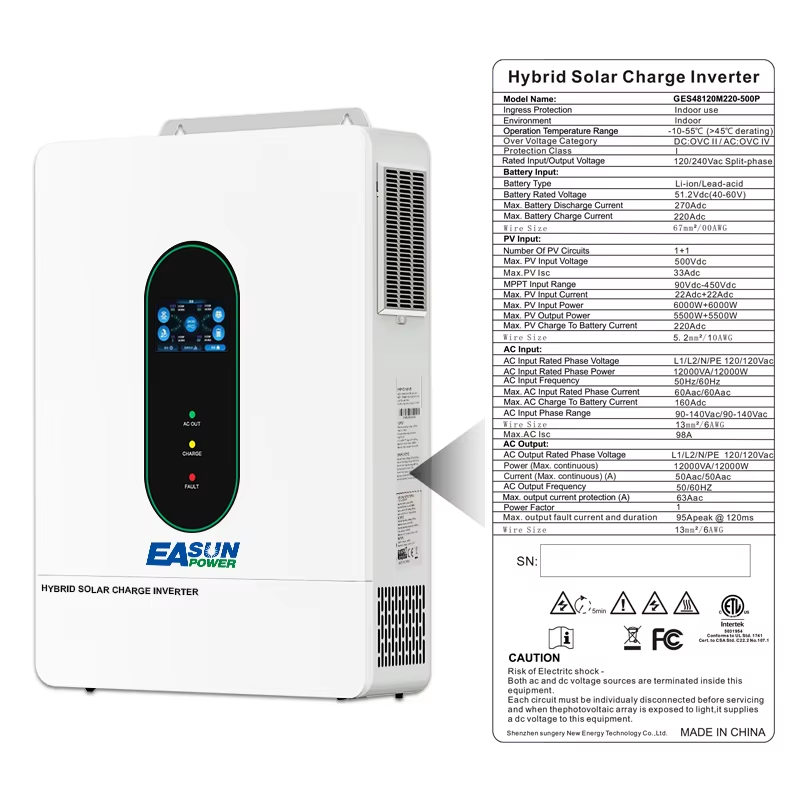 EASUN POWER 12000W 12KW 120V/1 - đánh giá và giá Charge Controller Solar