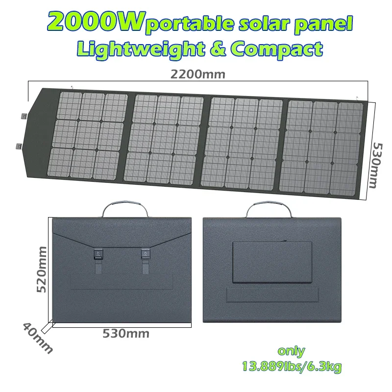 2000W Foldable Solar Panel Kit - đánh giá và giá Solar Panel 200W