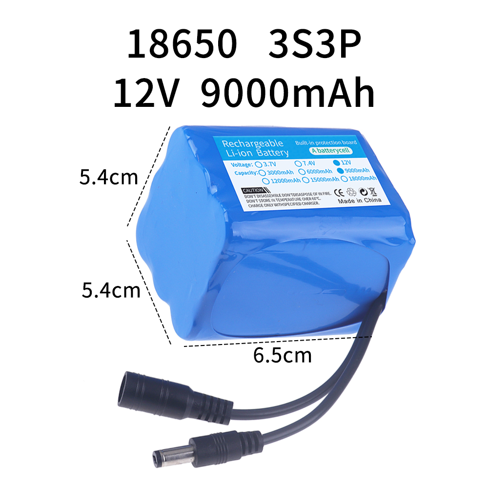 12V 9000mAh 3S3P lithium-ion b - đánh giá và giá Lithium Battery 12V
