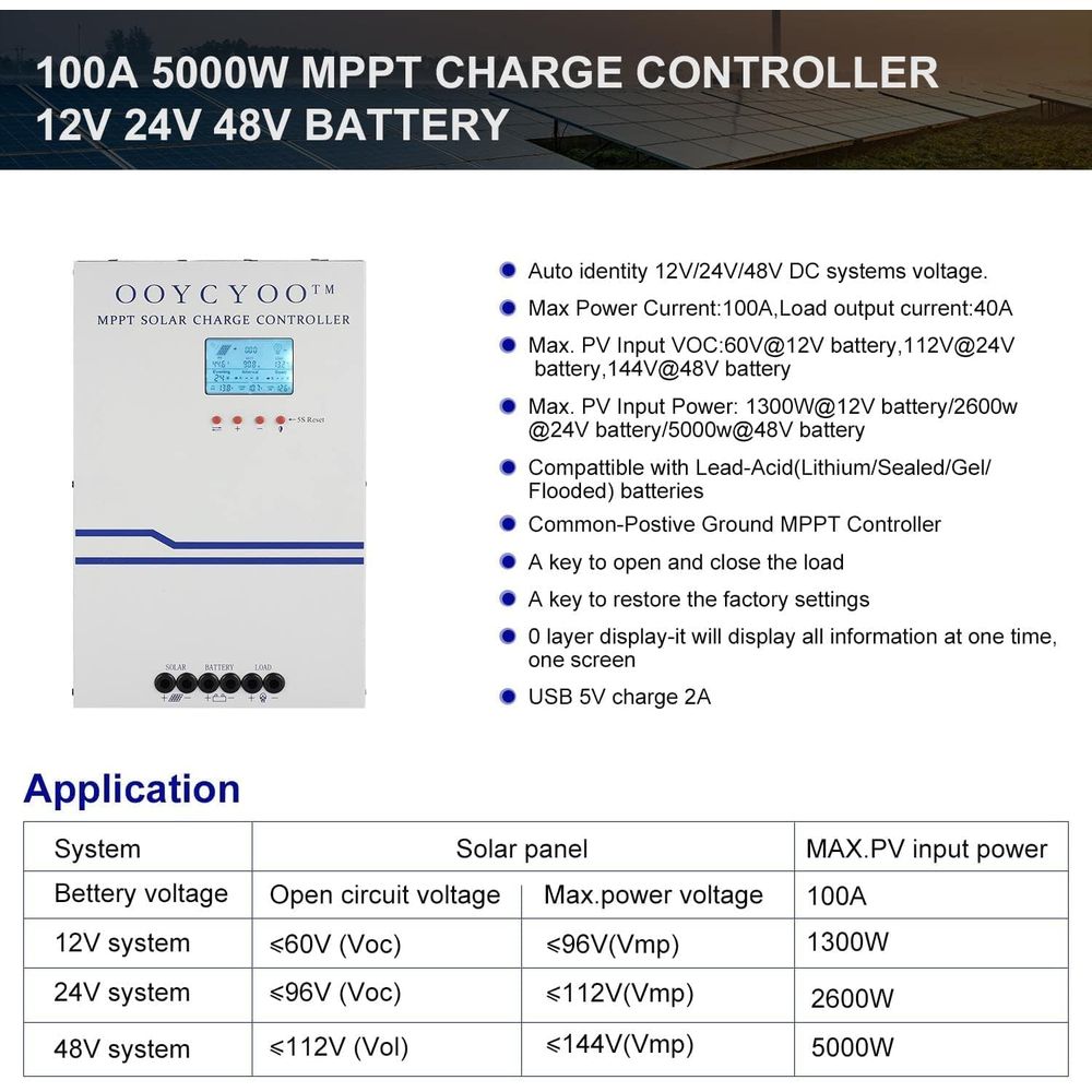 100 Amp MPPT Solar Charge Cont - đánh giá và giá Charge Controller Solar