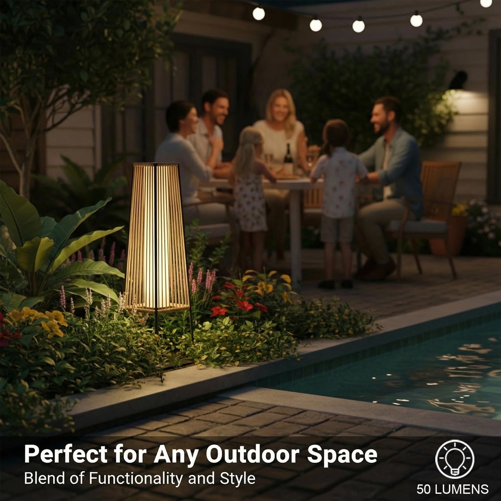 Solar Rattan Outdoor Floor Lam - đánh giá và giá Solar Lamp